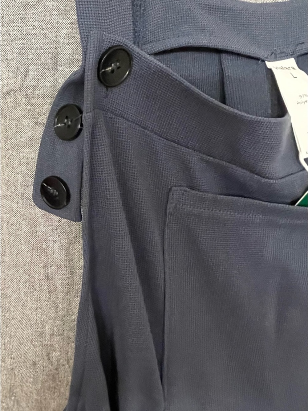 HALARA Navy overalls with Soft Pleats - Picture 3 of 5